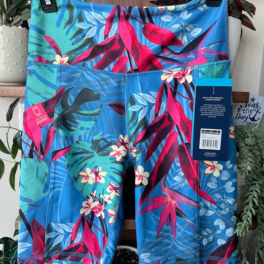 Marika Elsa Vallarta blue aloha mix medium 9” bike short